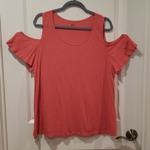 Crown & Ivy Large Peek Hole Shoulder Top